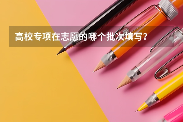 高校专项在志愿的哪个批次填写？