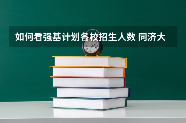 如何看强基计划各校招生人数 同济大学强基计划录取人数