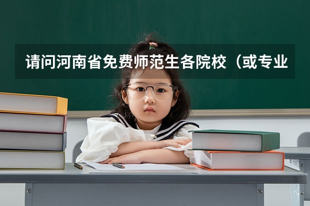 请问河南省免费师范生各院校（或专业）最低录取分数线是多少？