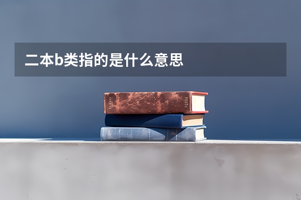 二本b类指的是什么意思