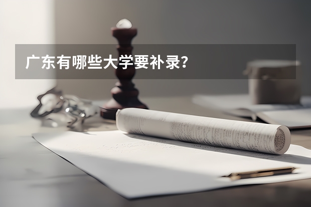 广东有哪些大学要补录？