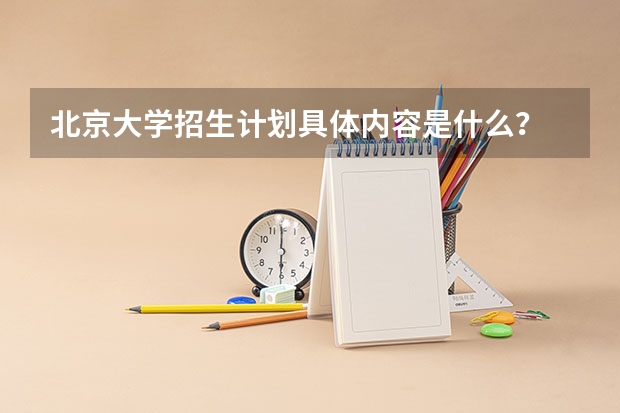 北京大学招生计划具体内容是什么？