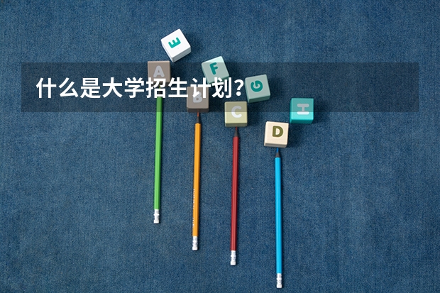 什么是大学招生计划？