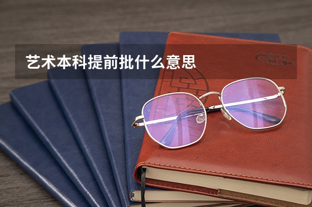 艺术本科提前批什么意思