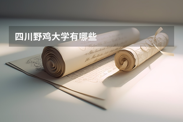四川野鸡大学有哪些