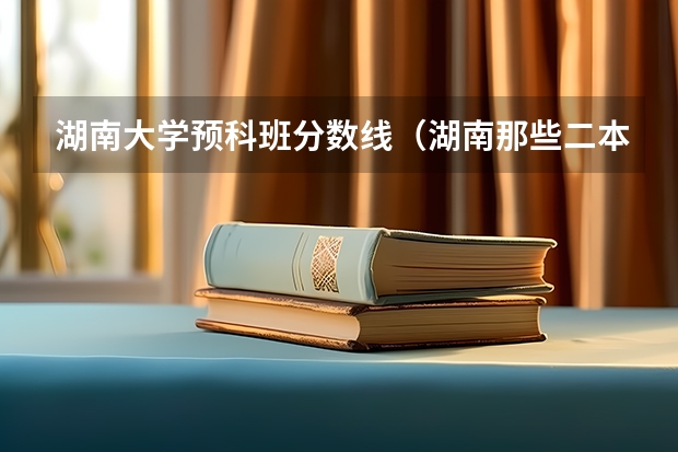 湖南大学预科班分数线（湖南那些二本大学招预科生）