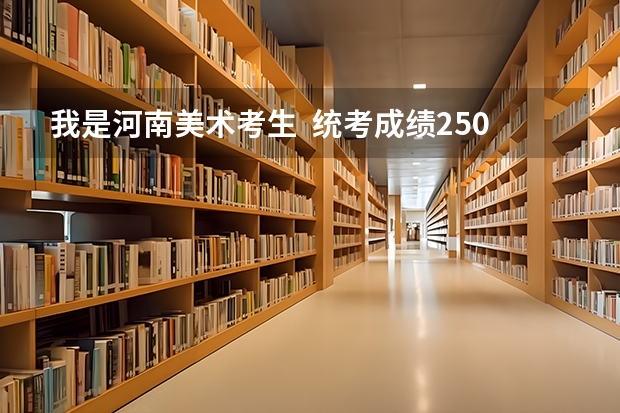 我是河南美术考生  统考成绩250分  文化课估计360左右 能上个什么学校 拜托说具体点 万分感激