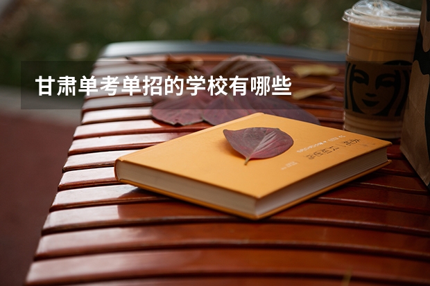 甘肃单考单招的学校有哪些