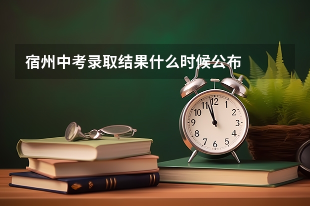宿州中考录取结果什么时候公布