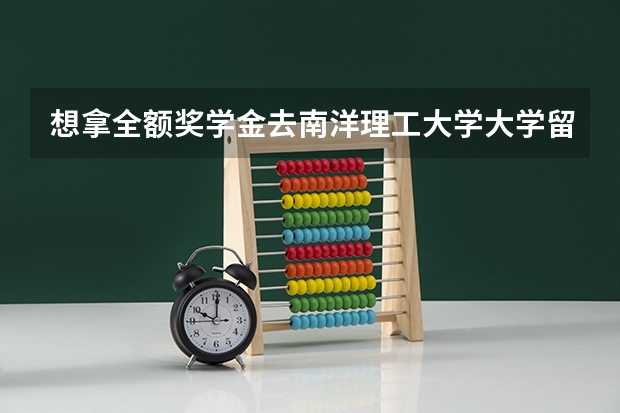 想拿全额奖学金去南洋理工大学大学留学吗