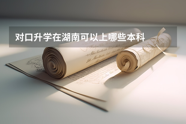 对口升学在湖南可以上哪些本科