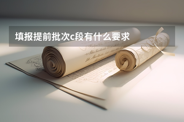 填报提前批次c段有什么要求