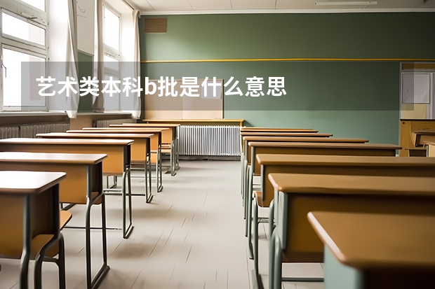 艺术类本科b批是什么意思
