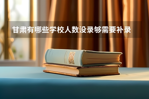 甘肃有哪些学校人数没录够需要补录