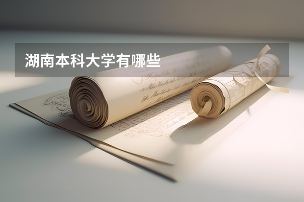湖南本科大学有哪些