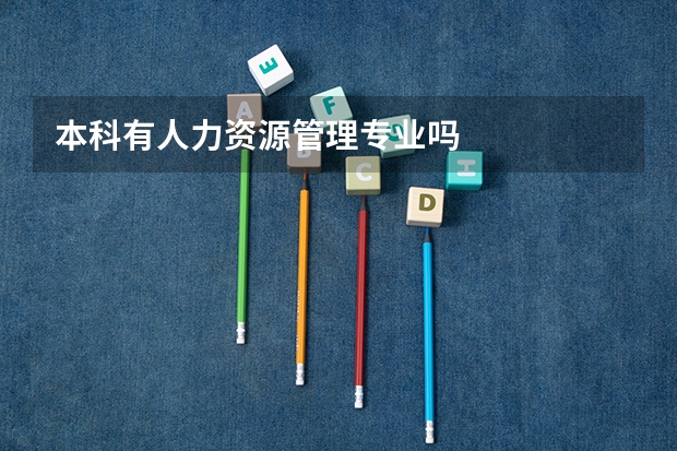 本科有人力资源管理专业吗