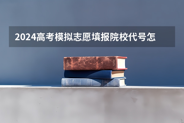 2024高考模拟志愿填报院校代号怎么填