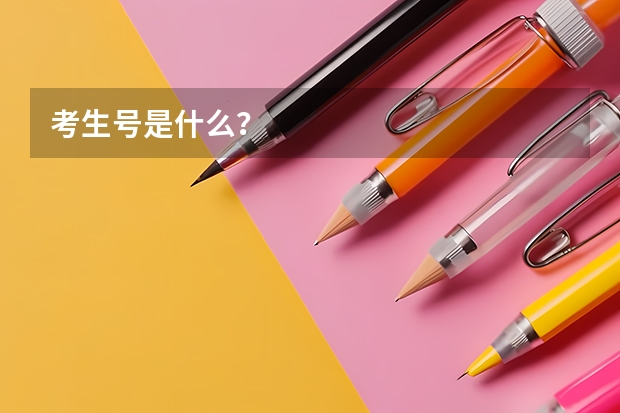 考生号是什么？