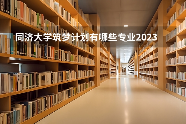 同济大学筑梦计划有哪些专业2023