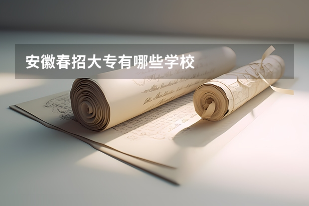 安徽春招大专有哪些学校