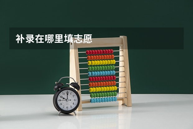 补录在哪里填志愿